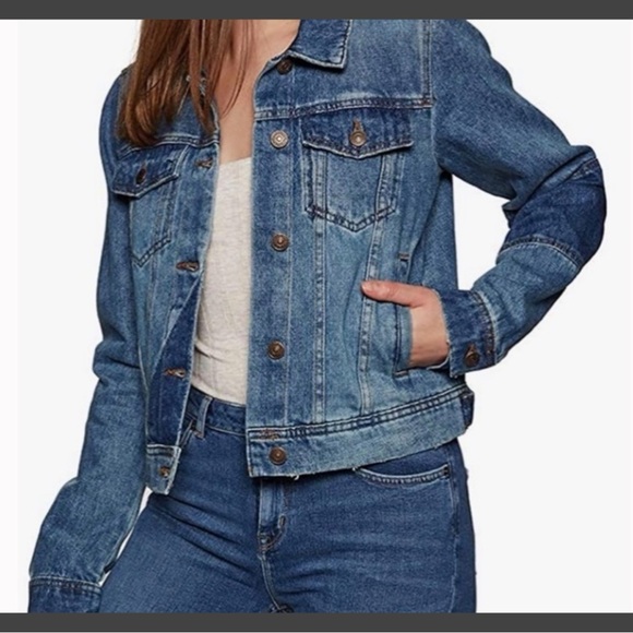 #1621 Free People Rumors Two-Tone Denim Jean Jacket Small - Picture 3 of 6